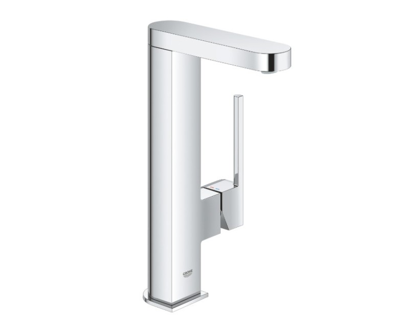 Смеситель для раковины Grohe Plus L, с выдвижным изливом, открывающимся нажатием, хром