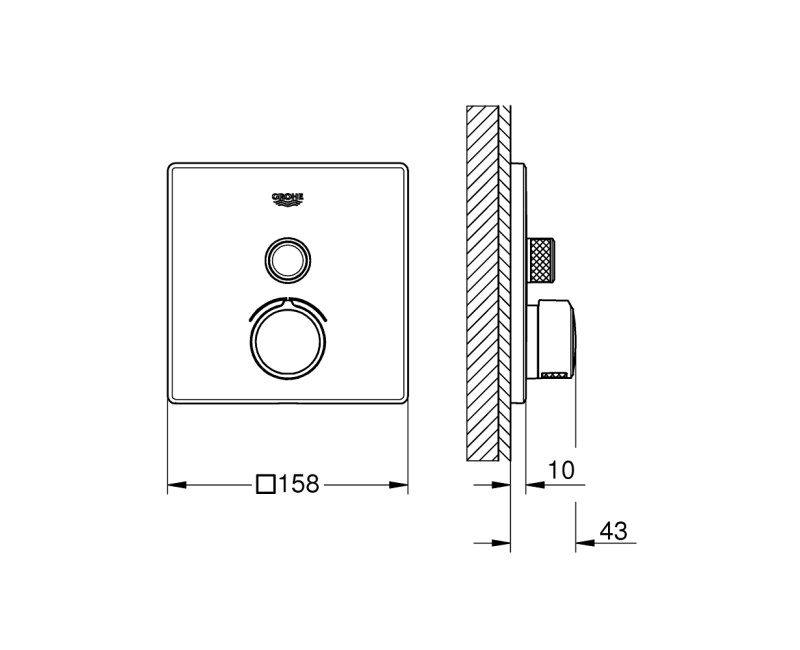 Смеситель для ванны/душа Grohe SmartControl Встроенный, хром 29147000