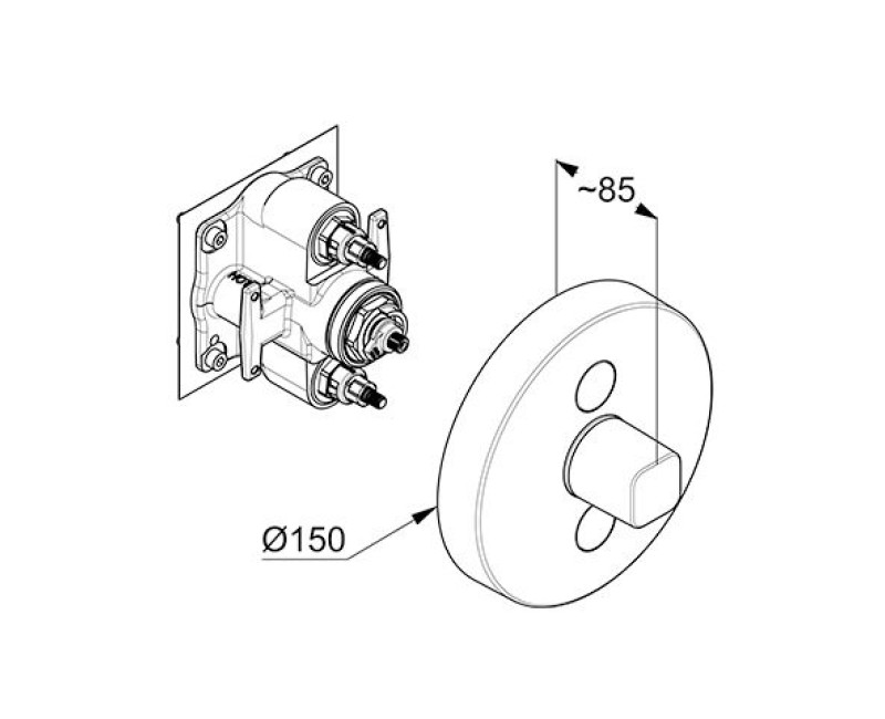 Смеситель для душа Kludi PUSH встраиваемый хром 387120538