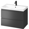 Шкаф для ванной комнаты с раковиной Cersanit MODUO 80 Антрацит S801-484