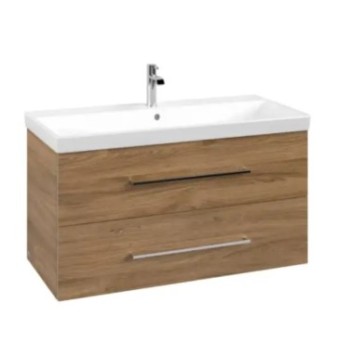 Vannas istabas skapītis Villeroy & Boch Avento 98x51x45cm, 2 atvilktnes, (bez izlietnes) Kansas Ozols A89200RH