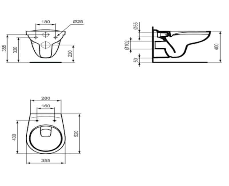 Tualetes poda komplekts Rāmis Tece ar podu S-Line Pro, SoftClose vāku un Baltu pogu KMPLSIKOTS