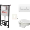 Tualetes poda komplekts Rāmis Alca ar podu S-Line Pro Rimless, vāku un Baltu pogu SIKOASP4