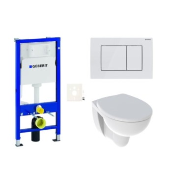 Tualetes poda komplekts Rāmis Geberit ar podu Kolo Rekord, vāku un Baltu pogu SIKOGES3K2