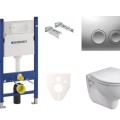 Комплект унитаза, рама Geberit с унитазом Kolo Rekord, крышкой и хромированной кнопкой. SIKOGES7K3
