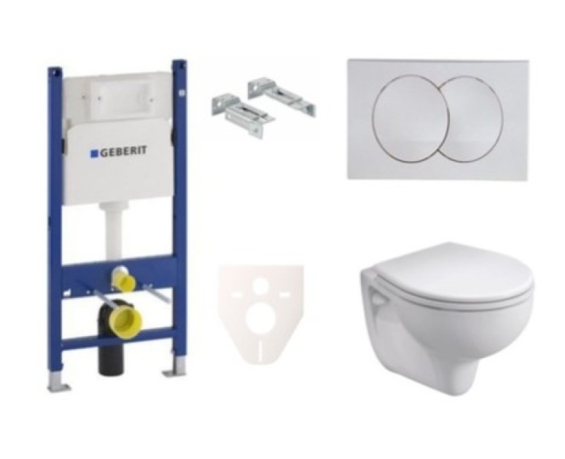 Tualetes poda komplekts Rāmis Geberit ar podu Kolo Rekord, vāku un Baltu pogu SIKOGES7K7