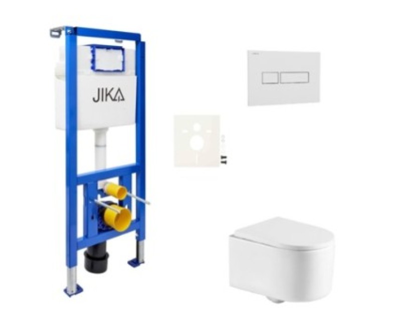 Tualetes poda komplekts Rāmis Jika ar podu Sat, SoftClose vāku un Hromētu pogu SIKOJSREX72