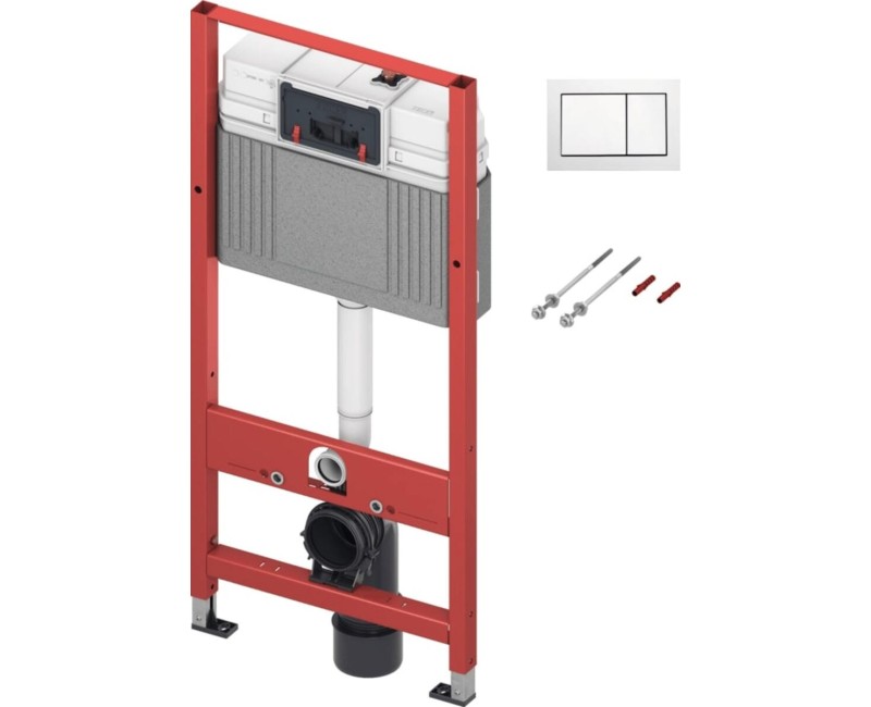 Комплект унитаза, рама Tece с унитазом S-Line Pro, крышкой SoftClose и белой кнопкой. SIKOTSD0