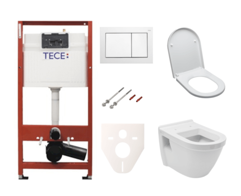 Tualetes poda komplekts Rāmis Tece ar podu Vitra Integra, vāku un Baltu pogu SIKOTSV0