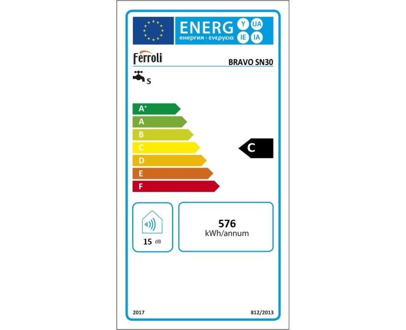 Ferroli BRAVO Электрический водонагреватель 30 L над раковиной