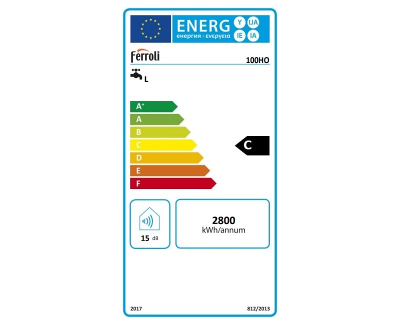 Ferroli Calypso Elektriskais ūdens sildītājs 100L, horizontāls