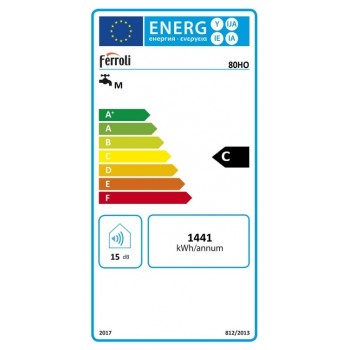 Ferroli Calypso Elektriskais ūdens sildītājs 80L, horizontāls