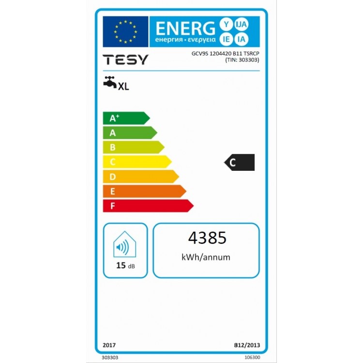 Tesy Bilight Kombinētais ūdens sildītājs GCV9S 120L, labais