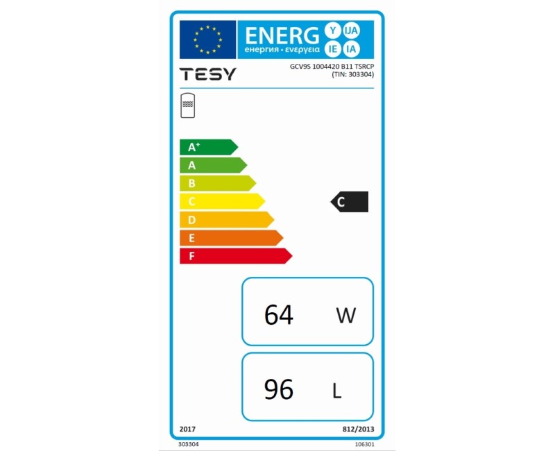 Tesy Bilight Kombinētais ūdens sildītājs GCV9S 100L, labais