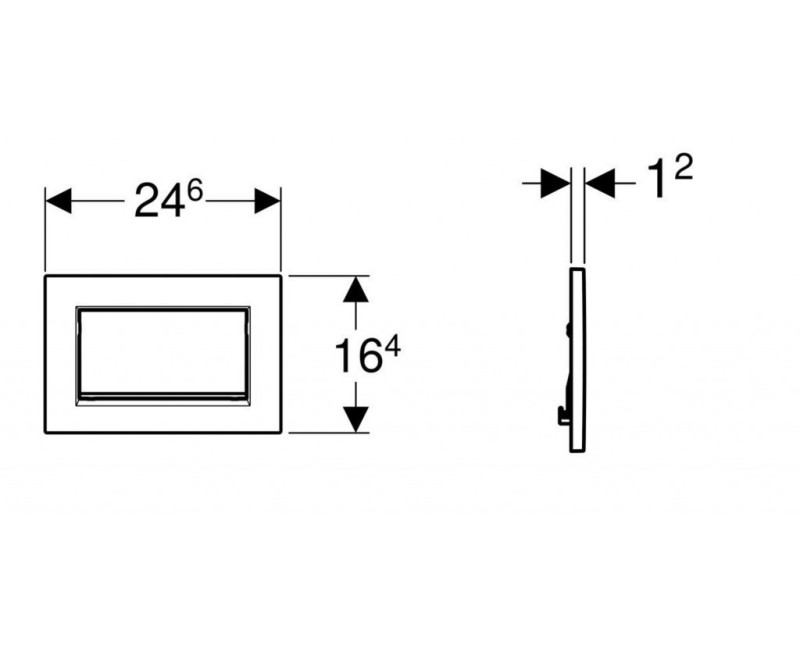 Кнопка для монтажной рамки Geberit Sigma30, 246x164 мм, черная матовая с легко очищаемым покрытием/хром