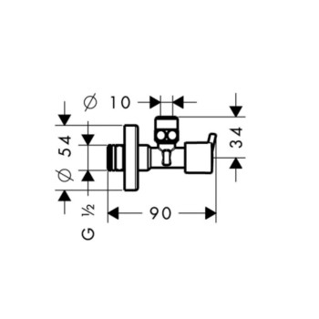 Ventilis Hansgrohe stūra ventiļi S, hroms 13901000