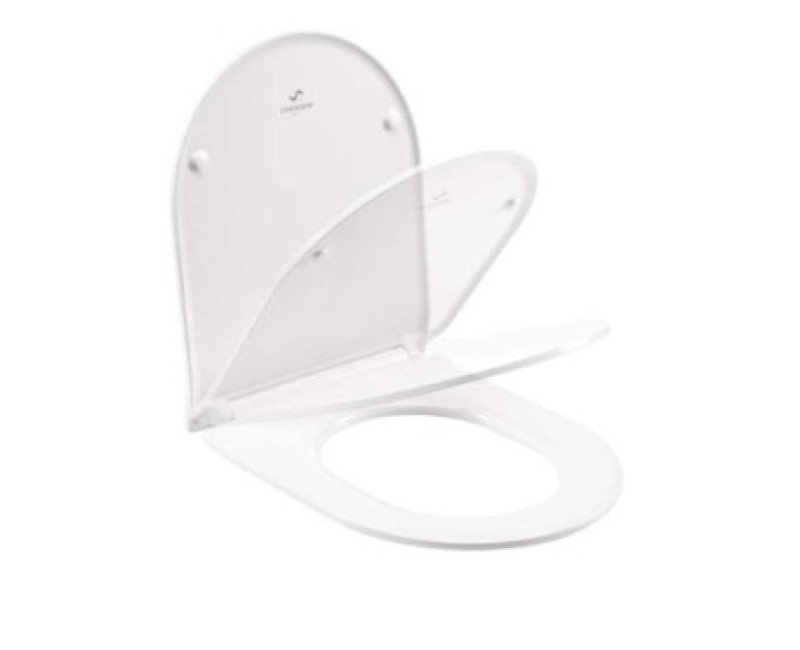 Tualetes poda Komplekts Sanindusa Sanfix rāmis ar Urb.y 48 Rimfree Baltu podu ar vāku SoftClose un Hromētu pogu