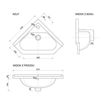 Раковина для ванной AQUALINE MODIS 65x45 см, белая FS9C1OUTLET