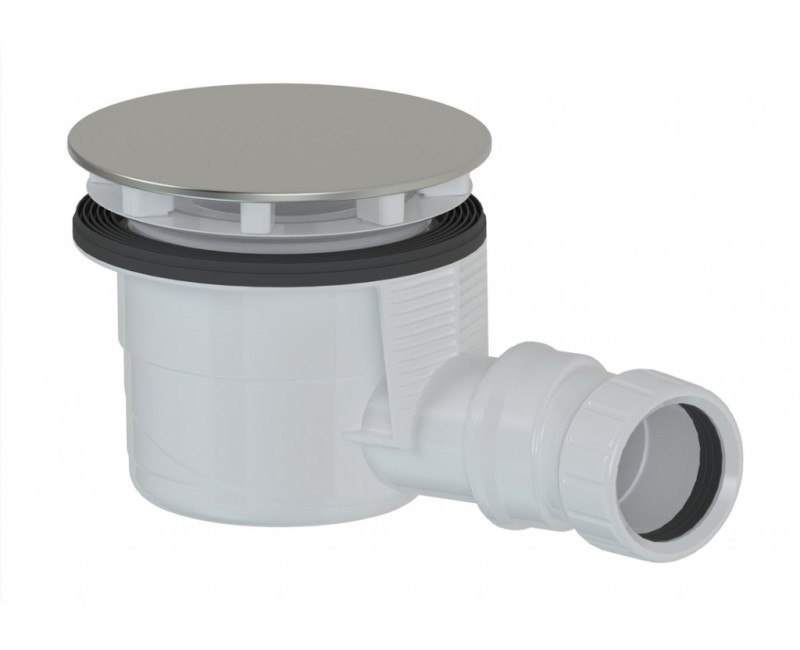 Sifons Dušas paliktnim Polysan diametrs 90, DN40, pulēts nerūsējošā tērauda vāks (17911)