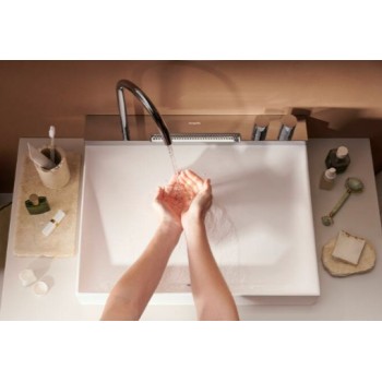 Комплект для ванной комнаты с раковиной Hansgrohe Avalegra, раковина 58x48 см, с термостатическим смесителем и душем, 2 режима струи, хром 22472000