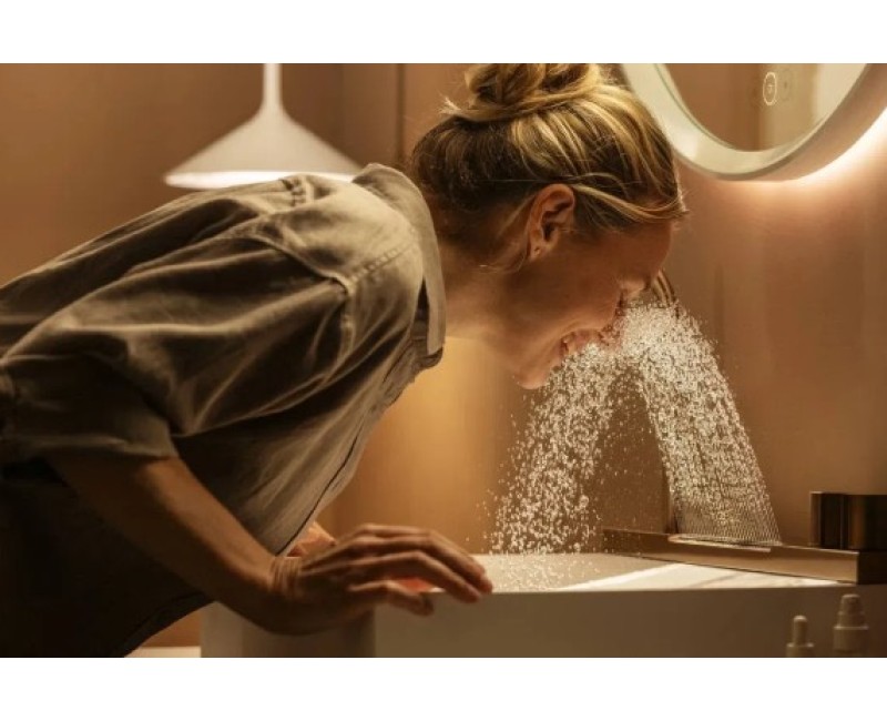 Vannas istabas izlietnes komplekts Hansgrohe Avalegra, izlietne 58x48 cm, ar termostatisko jaucējkrānu un dušu, 2 strūklas, pulēta bronza 22472140