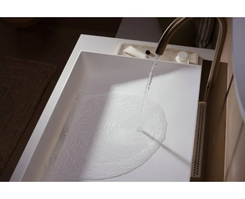 Vannas istabas izlietnes komplekts Hansgrohe Avalegra, izlietne 58x48 cm, ar termostatisko jaucējkrānu un dušu, 2 strūklas, pulēta bronza 22472140