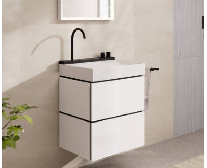 Vannas istabas izlietnes komplekts Hansgrohe Avalegra - izlietne 58x48 cm, ar termostatisko jaucējkrānu un dušu, 2 strūklas, matēti melna 22472670