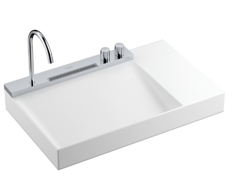 Vannas istabas izlietnes komplekts Hansgrohe Avalegra - izlietne 78x48 cm, ar termostatisko jaucējkrānu un dušu, 2 strūklas, hroms 22473000