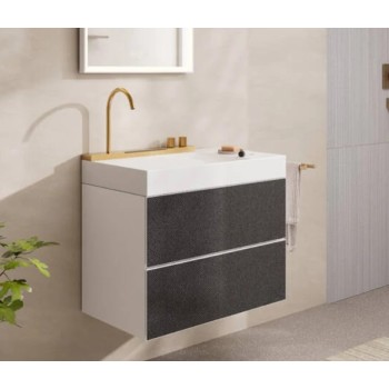 Vannas istabas izlietnes komplekts Hansgrohe Avalegra - izlietne 78x48 cm, ar termostatisko jaucējkrānu un dušu, 2 strūklas, pulēta bronza 22473140