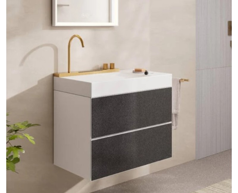Vannas istabas izlietnes komplekts Hansgrohe Avalegra - izlietne 78x48 cm, ar termostatisko jaucējkrānu un dušu, 2 strūklas, pulēta bronza 22473140