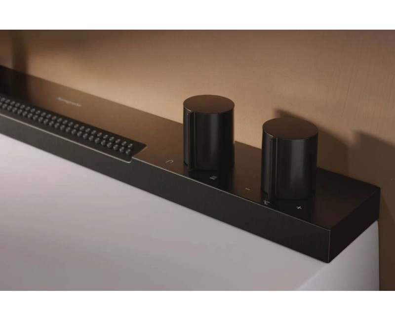 Vannas istabas izlietnes komplekts Hansgrohe Avalegra - izlietne 78x48 cm, ar termostatisko jaucējkrānu un dušu, 2 strūklas, birstēts melns hroms 22473340