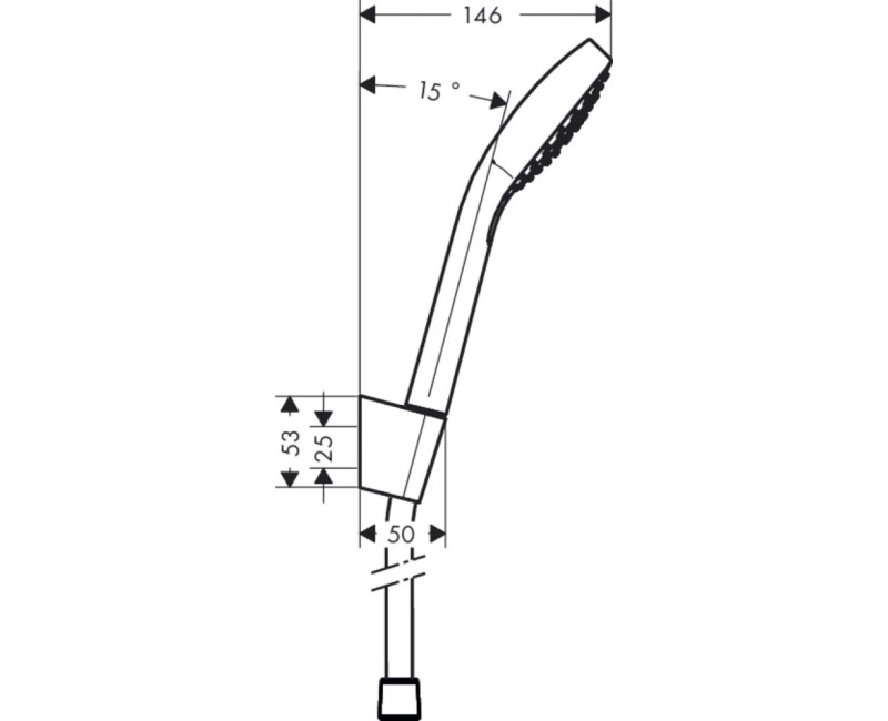 Душевой комплект Hansgrohe Croma Select E, ручной душ, держатель и шланг, комплект 1,60 м, белый/хром 26413400
