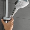 Душевой комплект  Hansgrohe Croma Select E, верхний душ, 3 режима струи, штанга и шланг, белый/хром 26580400