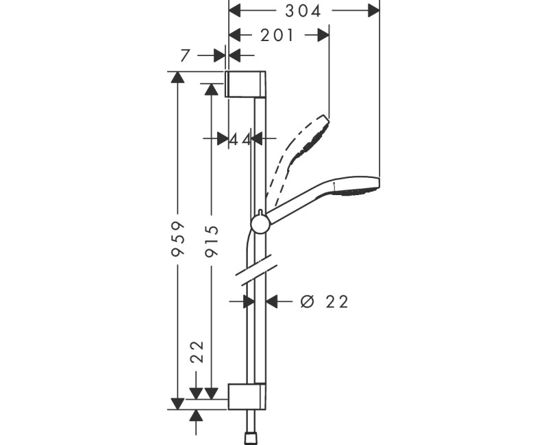 Душевой комплект Hansgrohe Croma Select E Multi, 3 типа струи, белый/хром 26590400
