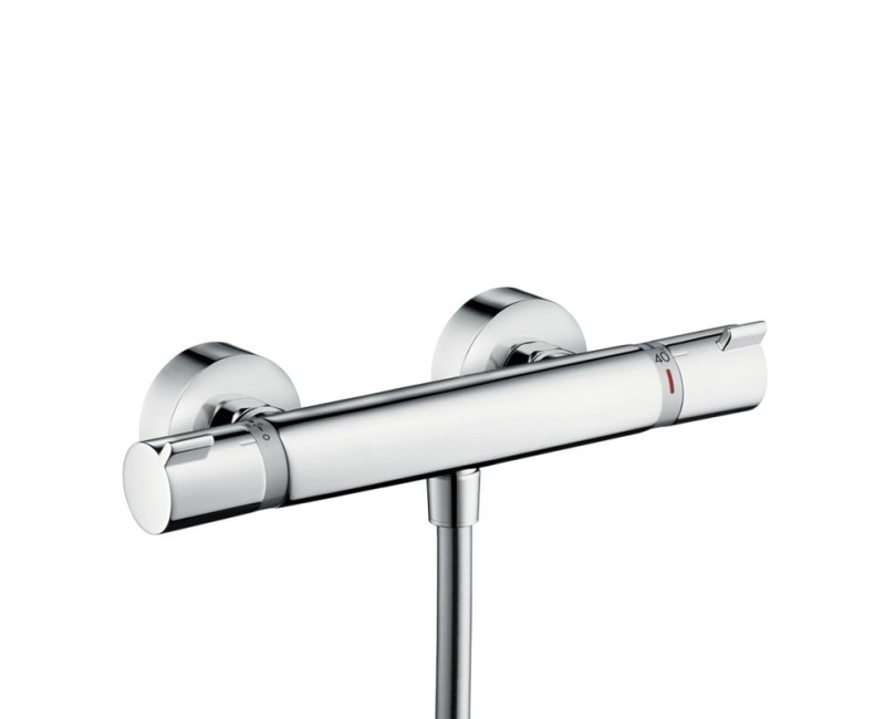 Dušas sistēma Hansgrohe Croma Select S ar termostatu, 3 plūsmas veidi, dušas stienis 65 cm, balts/hroms 27013400