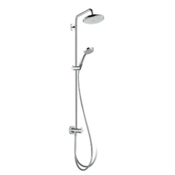 Душевой набор Hansgrohe Croma 220 Reno, 22 см, душевой кронштейн 40 см, 1 режим, хром 27224000