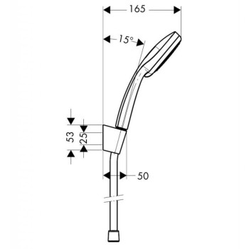 Душевой набор Hansgrohe Croma 100, 4 струи, держатель и шланг 1,25 м, хром 27592000