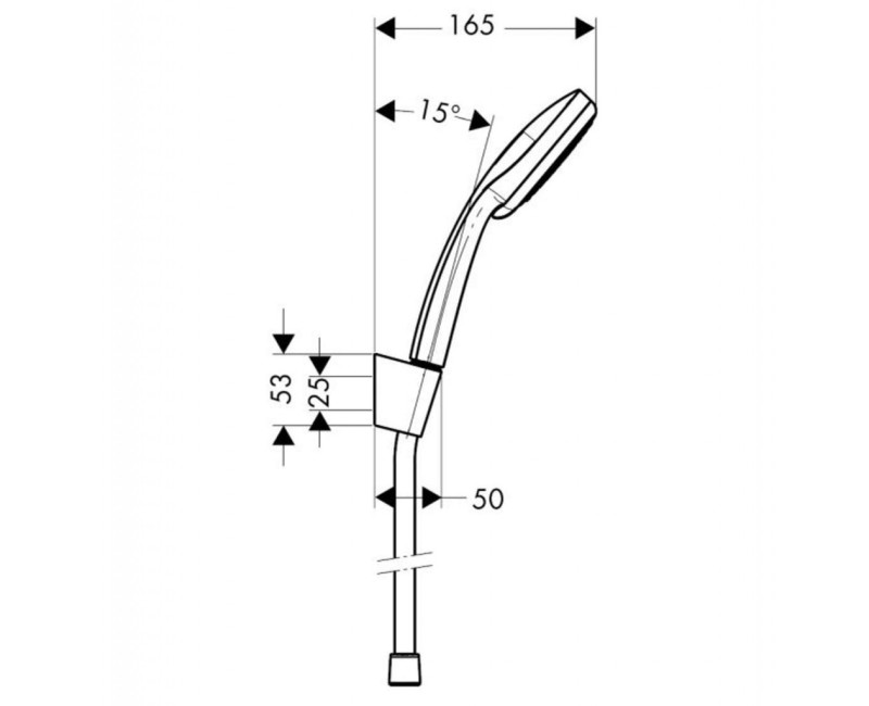 Душевой набор Hansgrohe Croma 100, 4 струи, держатель и шланг 1,25 м, хром 27592000