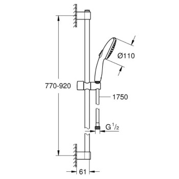 Dušas komplekts Grohe Tempesta 110 2 režīmi (Rain, Jet) 27646003