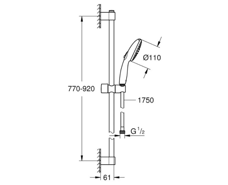 Dušas komplekts Grohe Tempesta 110 2 režīmi (Rain, Jet) 27646003