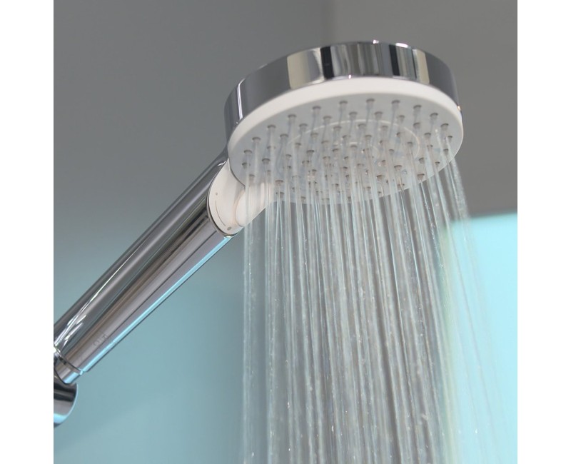 Dušas sistēma Hansgrohe Crometta Vario ar Ecostat 1001 CL termostatu, 2 plūsmas režīmi, balts/hroms 27813400