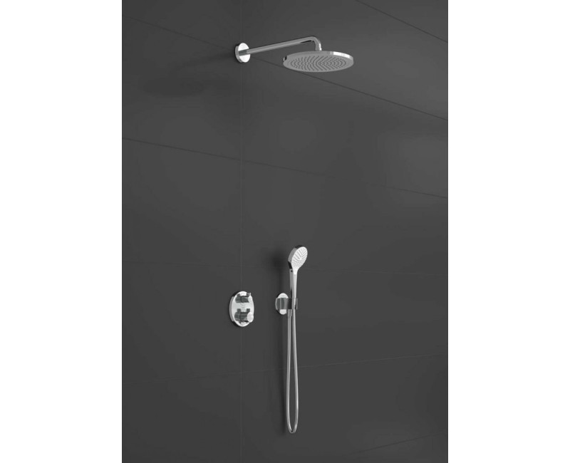Dušas sistēma Hansgrohe Croma 280, ar Ecostat S termostatu, iebūvējams, hroms 27954000