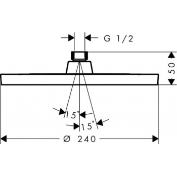 Dušas Galva Hansgrohe Activera S D 24 cm, EcoSmart, Melna Matēta 28056670
