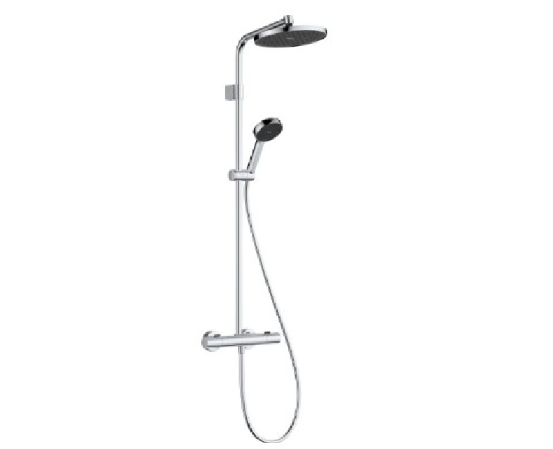 Dušas Sistēma Hansgrohe Activera S ar termostatu, D 24 cm, 2 plūsmas veidi, EcoSmart, hroms 28078000