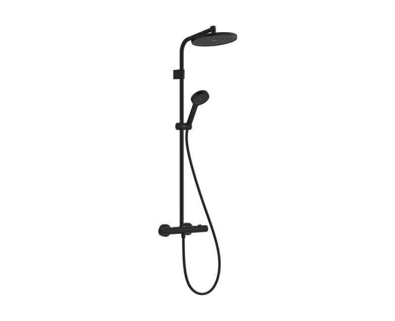 Dušas komplekts Hansgrohe Activera S D 24 cm, 2 plūsmas veidi, EcoSmart, matēti melns 28078670