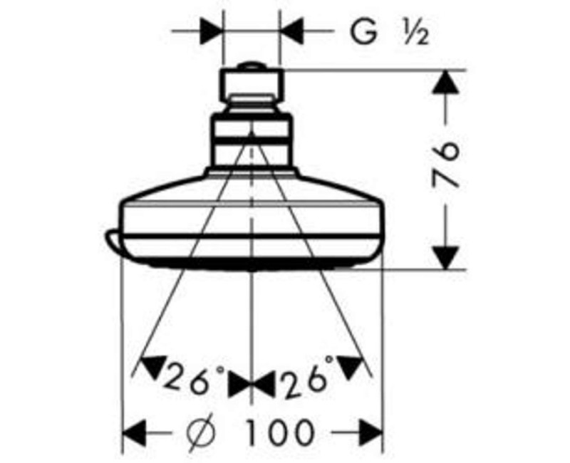 Dušas Galva Hansgrohe Croma 100 Vario, EcoSmart 9 l/min, 4 plūsmas veidi, hroms 28462000