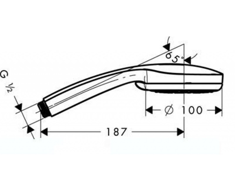 Душевая трубка Hansgrohe Croma 100, 3 режима струи, красная 28536430
