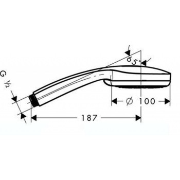 Dušas klausule Hansgrohe Croma 100, 3 plūsmas režīmi, dzeltena 28536480