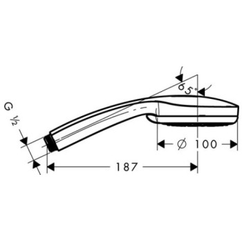 Душевая трубка Hansgrohe Croma 100, 3 режима струи, сатинированная отделка 28536810