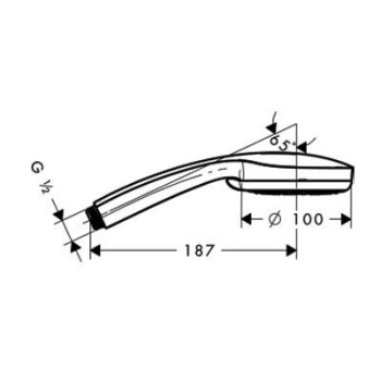 Душевая головка Hansgrohe Croma 100, 3 режима, EcoSmart, хром 28538000